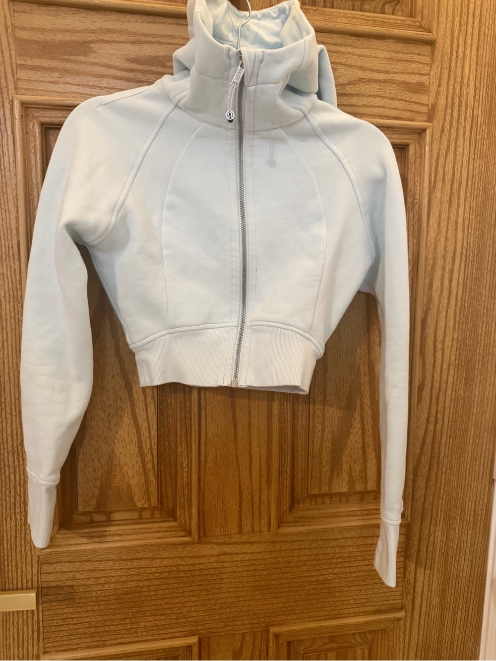 lululemon athletica Baby Blue Full-Zip Crop Scooba Hoodie Size 2